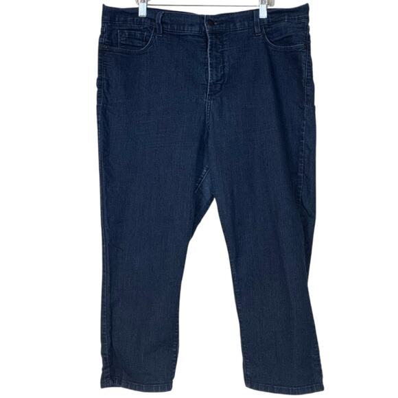 NYDJ Women's Dark Wash Crop High Rise Stretch Slimming Jeans Plus Size 18 - Picture 3 of 9